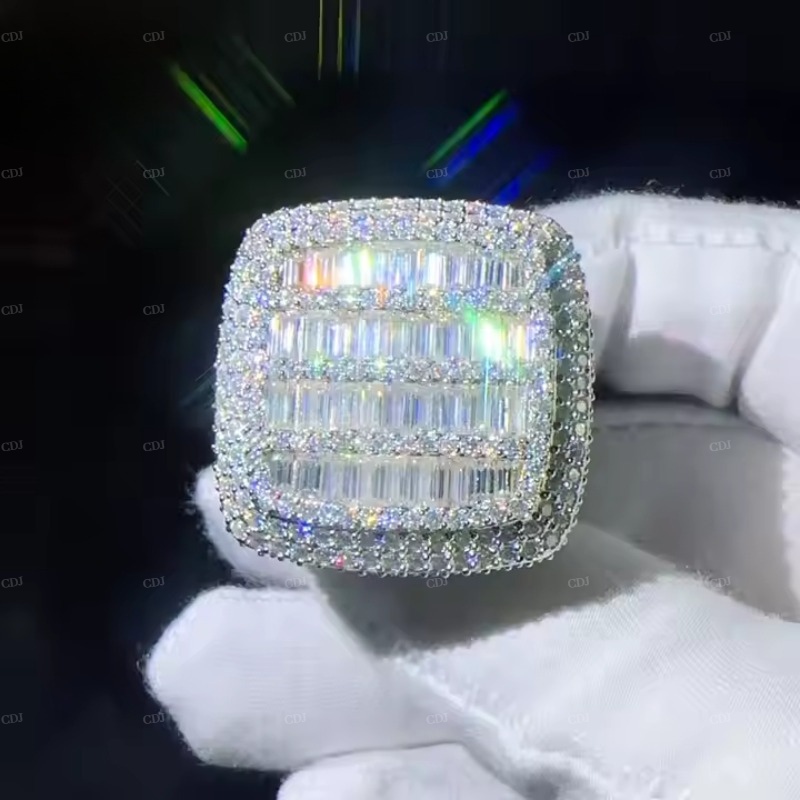 Hip Hop Moissanite Sterling Silver Ring