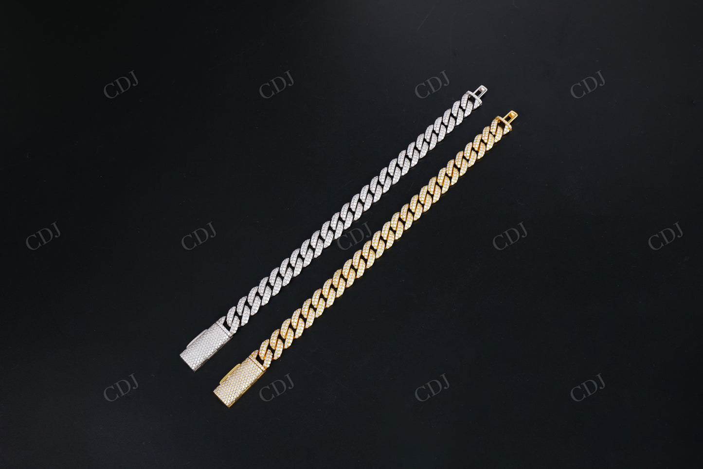 10mm Two Row Round Sterling Silver Moissanite Chain