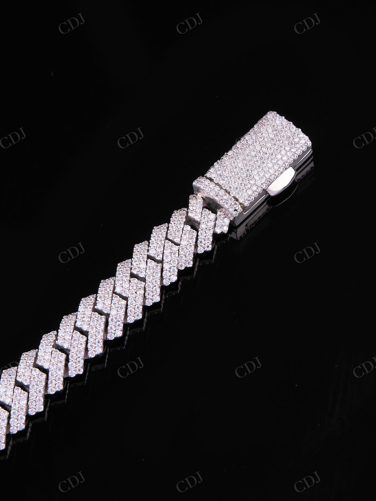 10mm Two Row Curve 925 Sterling Silver Moissanite Chain