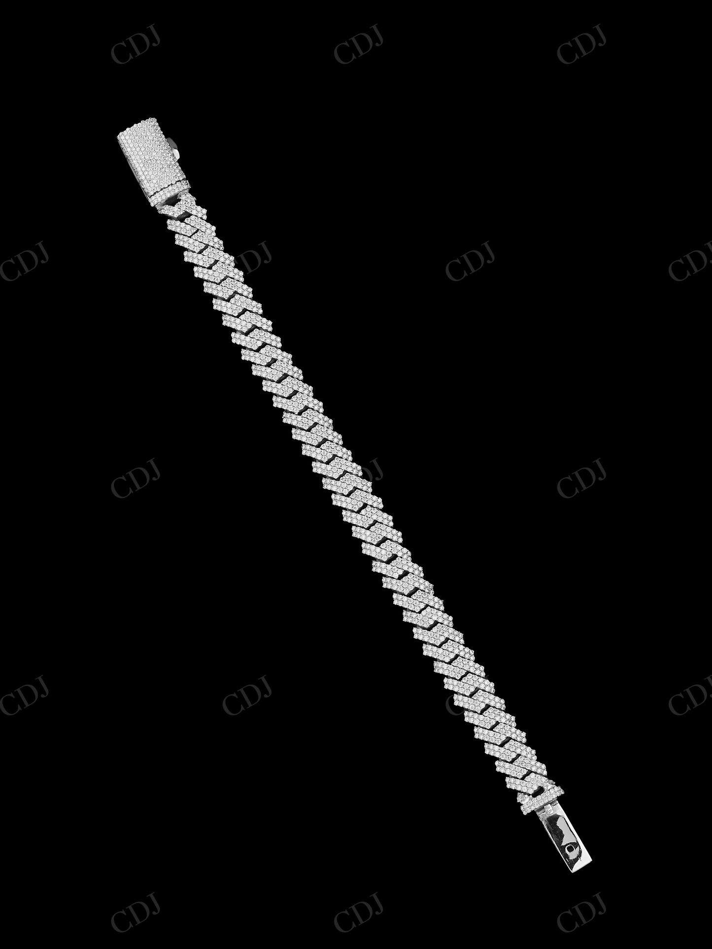 10mm Two Row Curve 925 Sterling Silver Moissanite Chain