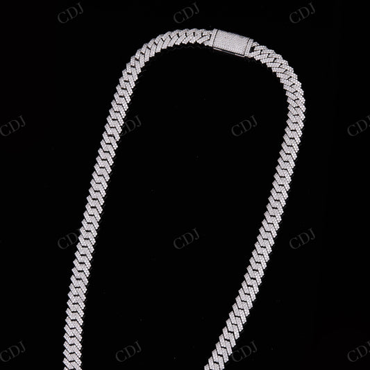 10mm Two Row Curve 925 Sterling Silver Moissanite Chain