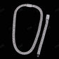 10mm Three Row Curve Sterling Silver Moissanite Chain