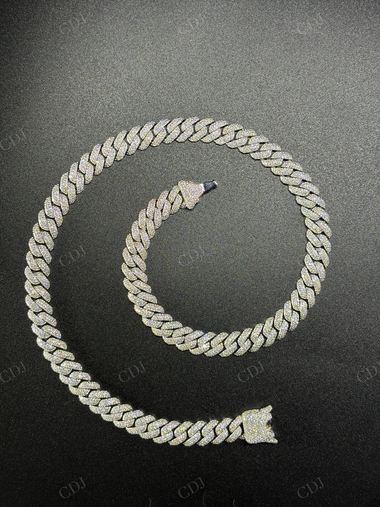 10mm Dior Lock 925 Sterling Silver Moissanite Chain