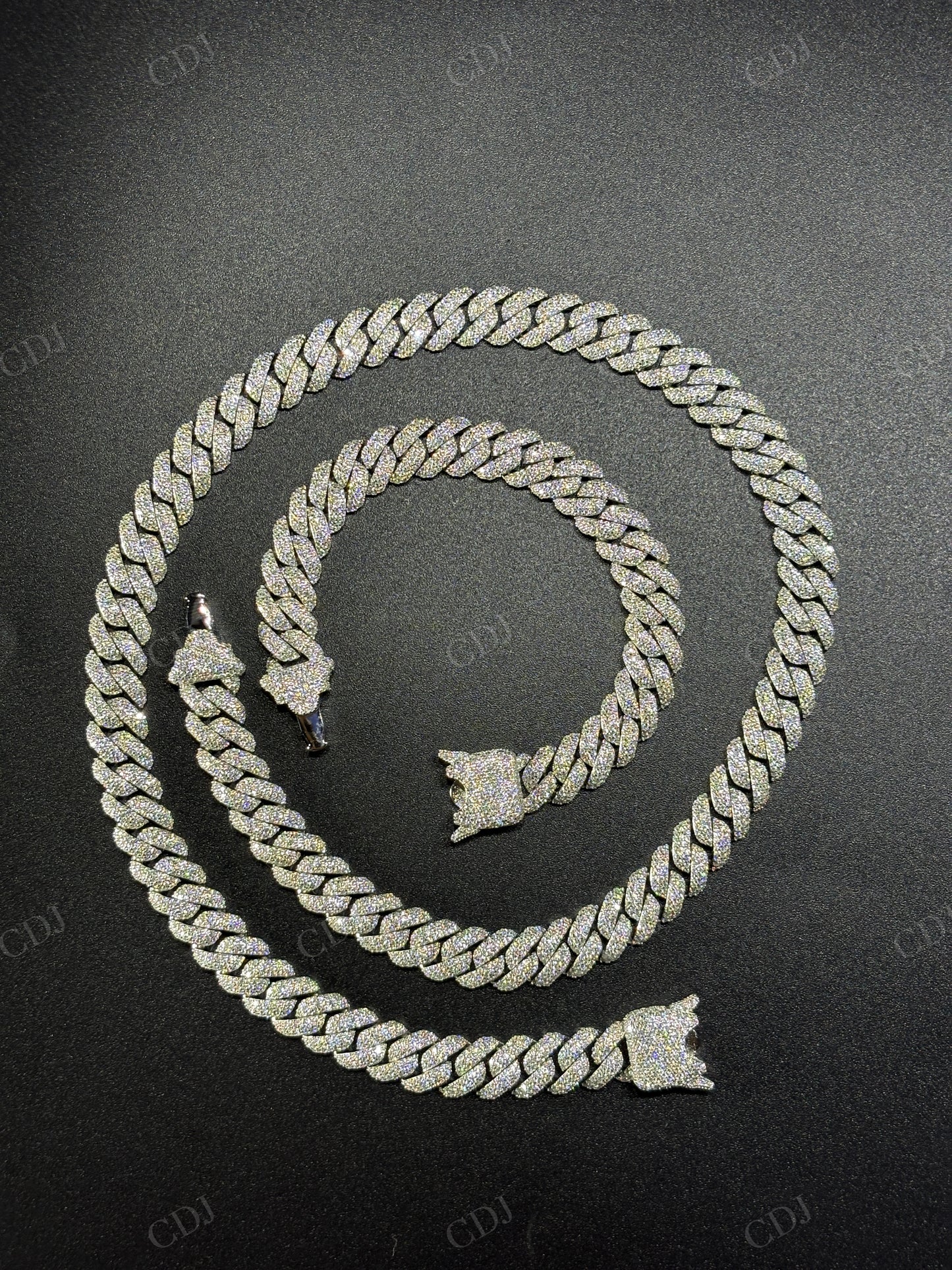 10mm Dior Lock 925 Sterling Silver Moissanite Chain