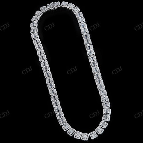 12.20mm Baguette 925 Sterling Silver Chain