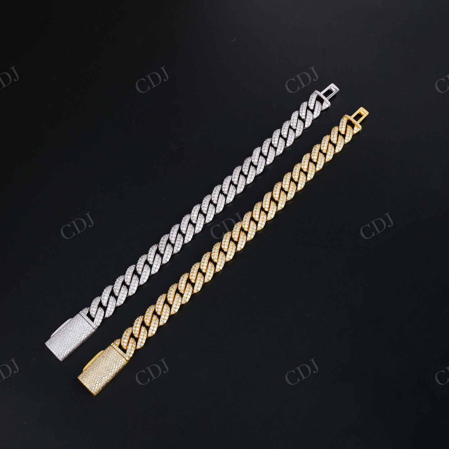 12mm 2row Round Moissanite Sterling Silver Chain