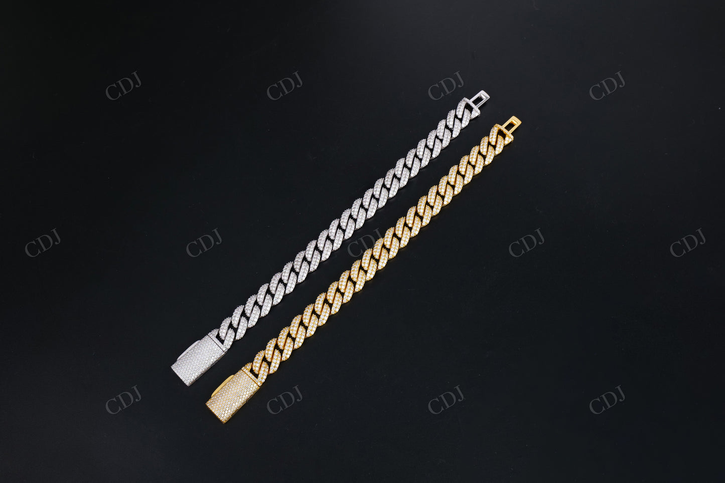 12mm 2row Round Moissanite Sterling Silver Chain