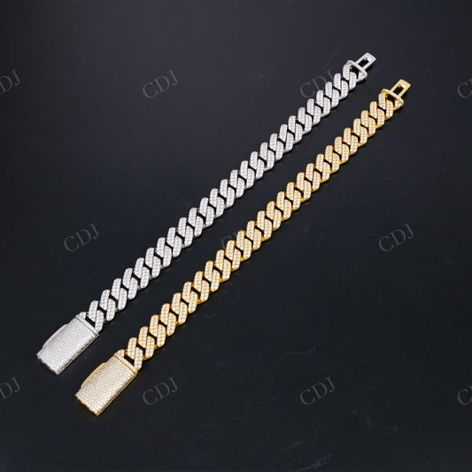 12mm 2row Square 925 Sterling Moissanite Chain