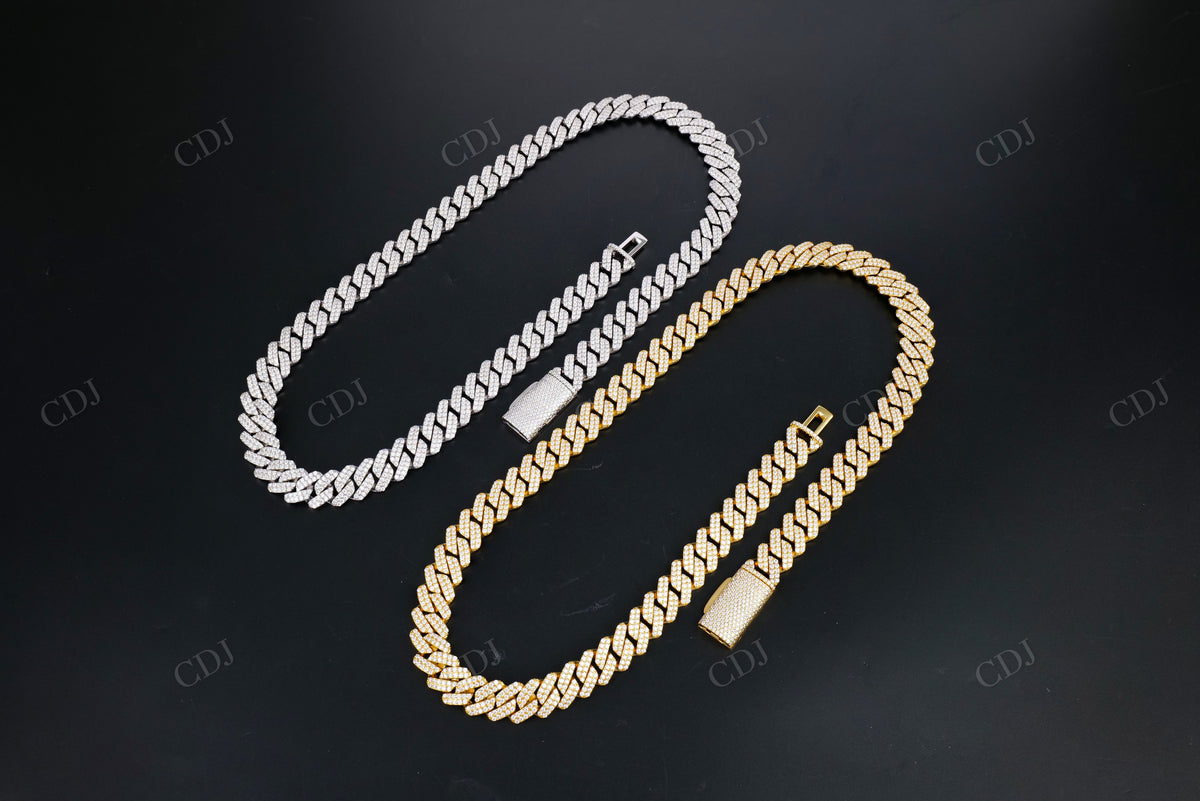 12mm 2row Square 925 Sterling Moissanite Chain