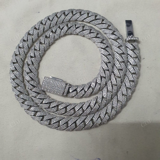 12mm 3 Row Curve 925 Sterling Silver Moissanite Chain