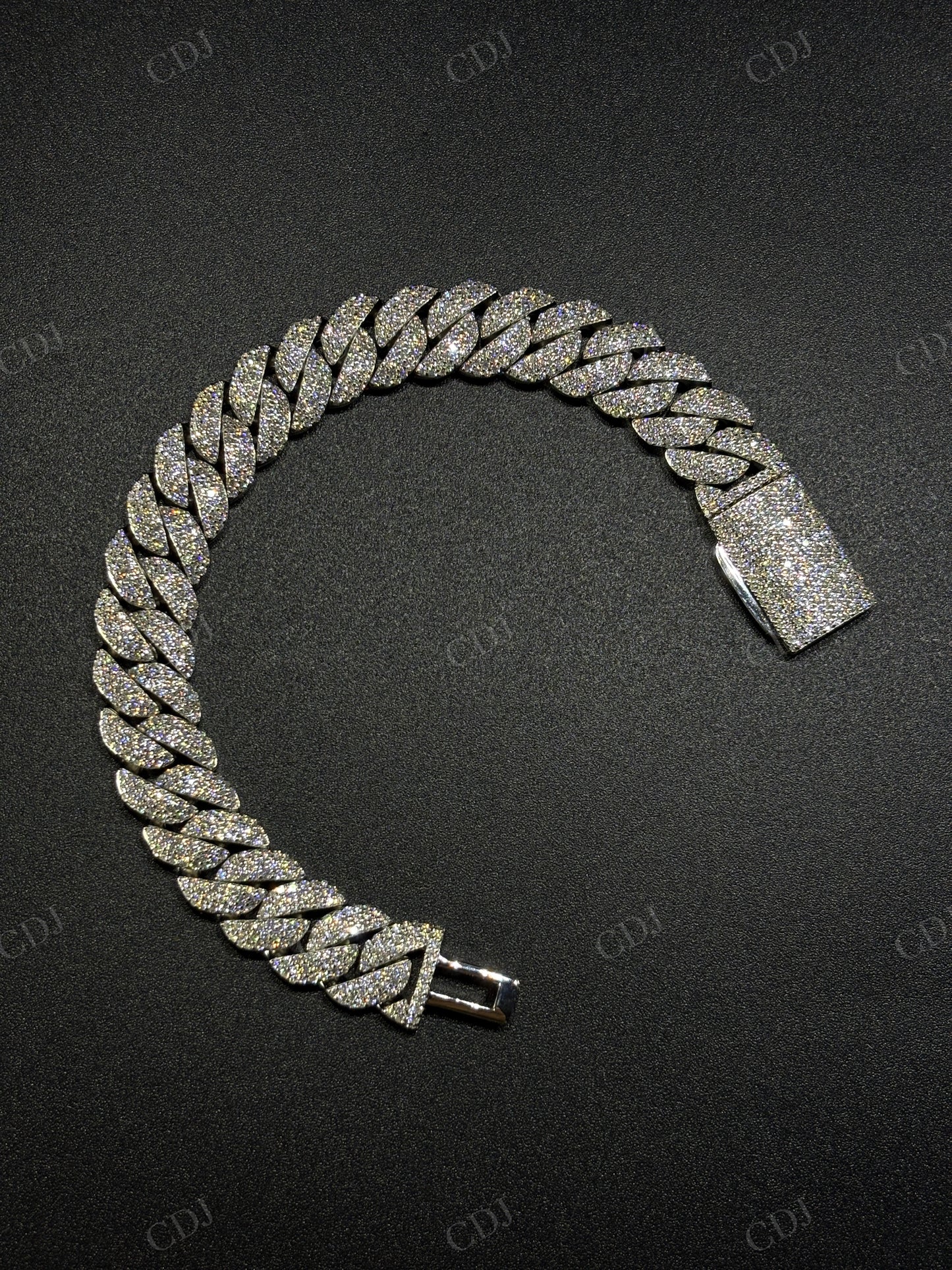 12mm Arc 3row 925 Sterling Silver Moissanite Cuban Chain