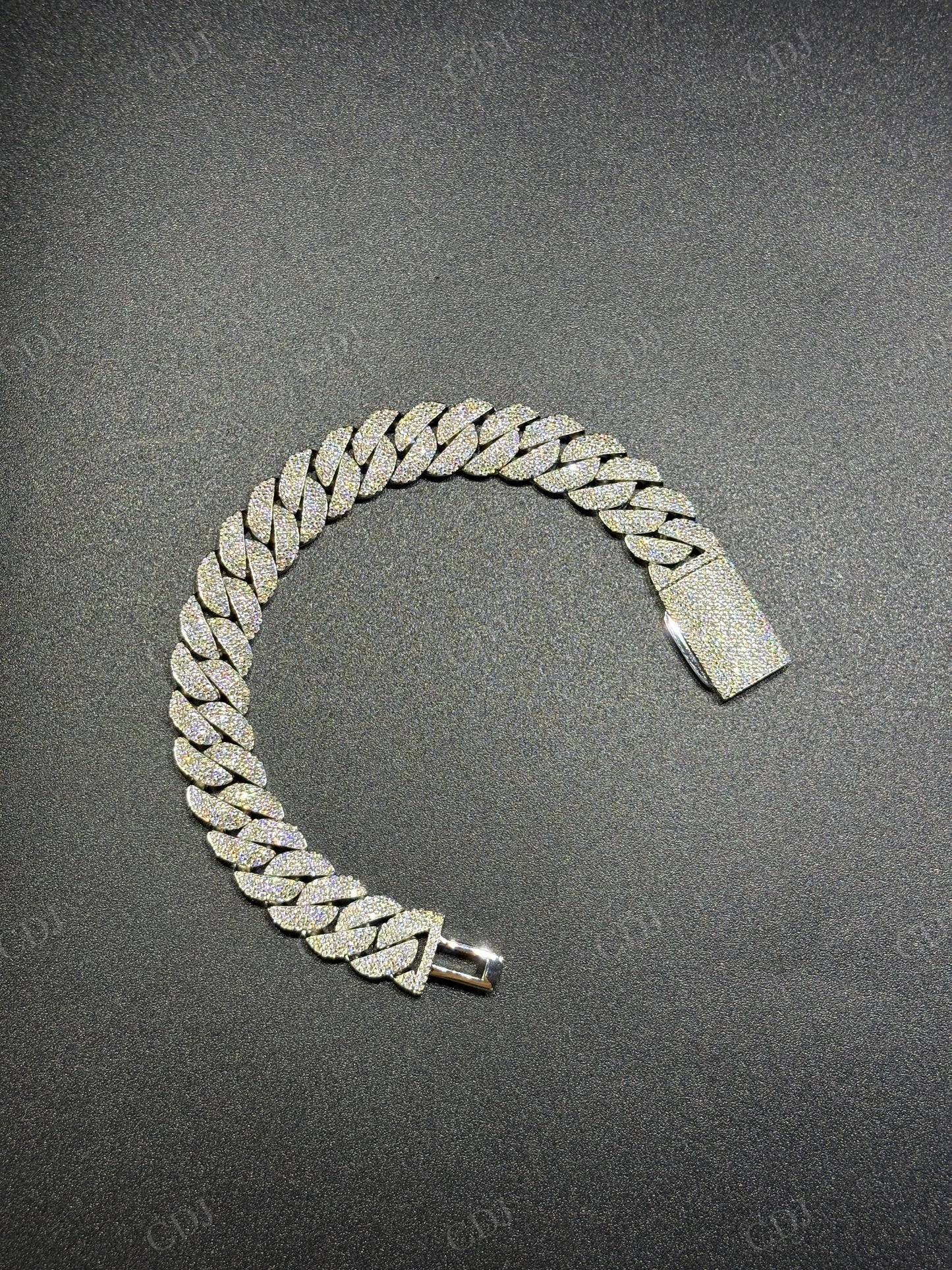 12mm Arc 3row 925 Sterling Silver Moissanite Cuban Chain