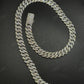 12mm Arc 3row 925 Sterling Silver Moissanite Cuban Chain