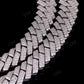 12mm 2 Row Curve Sterling Silver Moissanite Cuban Chain