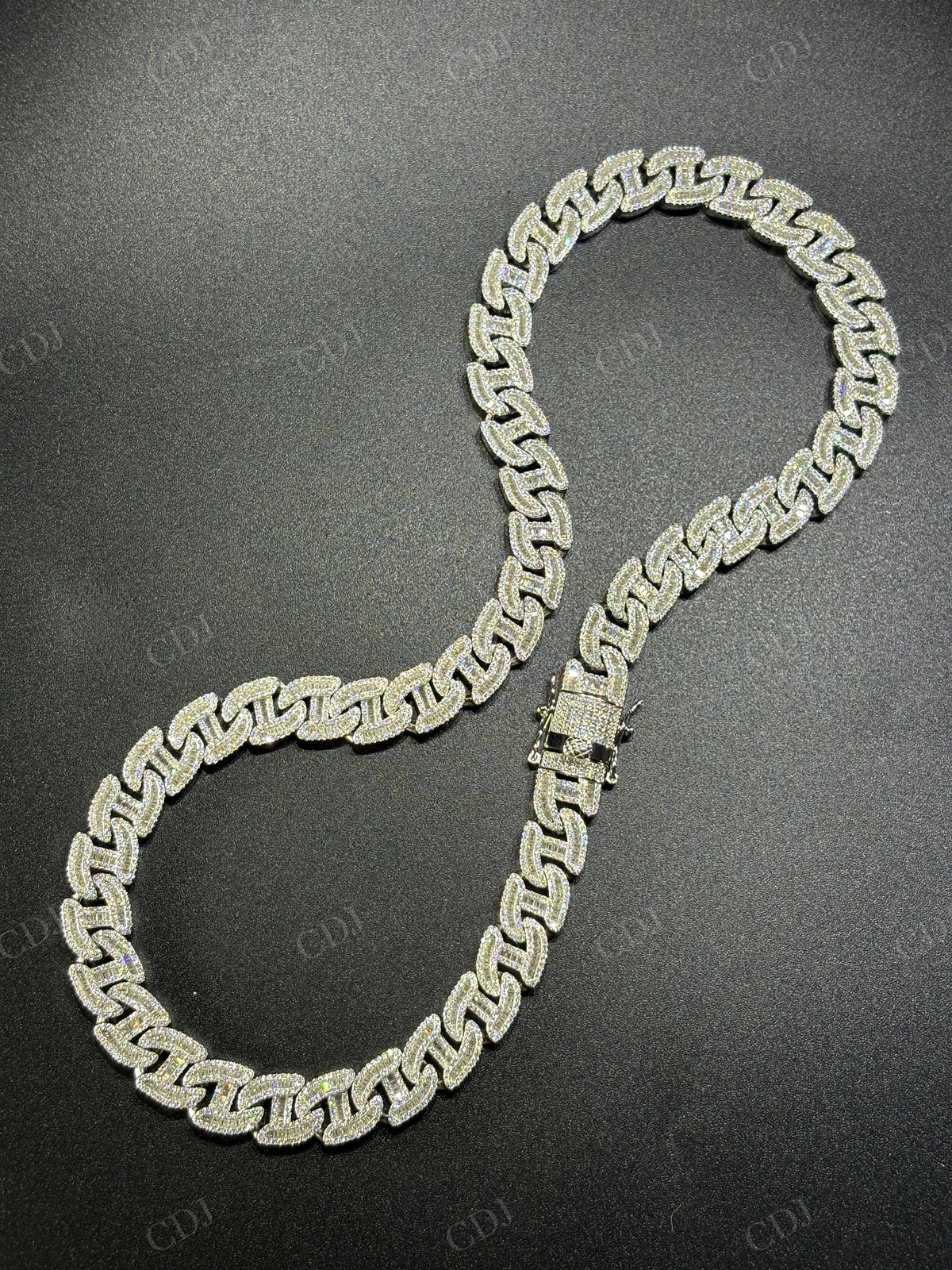 12mm 925 Sterling Silver Moissanite H Link Chain