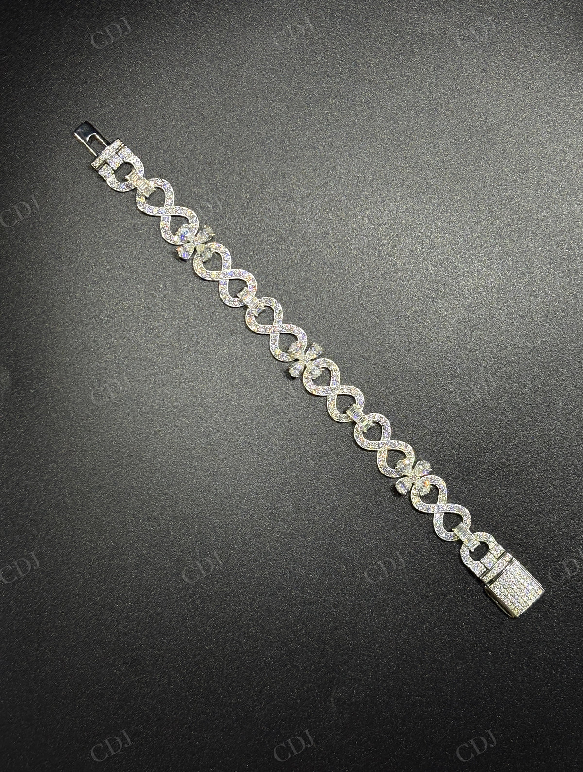 12mm Sterling Silver Moissanite Infinity Flower Chain