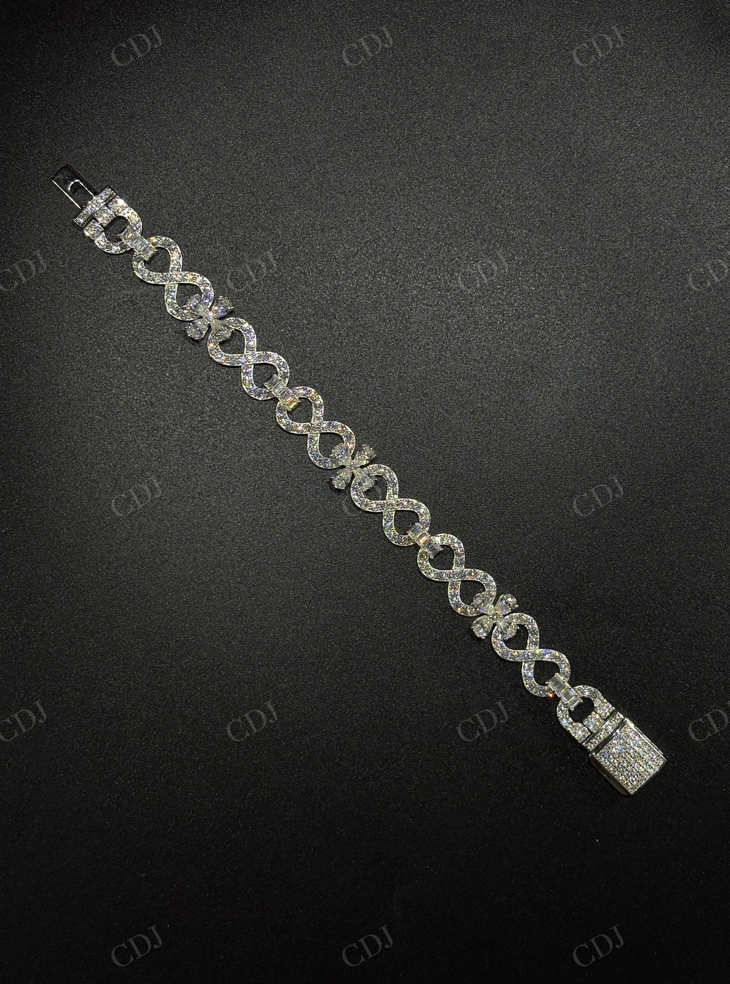12mm Sterling Silver Moissanite Infinity Flower Chain
