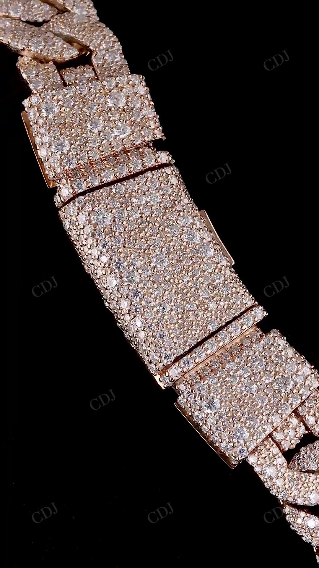 12mm Sterling Silver Moissanite Mosaic Setting Diffrent Lock Chain