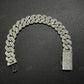 12mm SQ Middle Big Diamond Sterling Silver Moissanite Chain