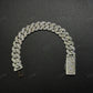 12mm SQ Middle Big Diamond Sterling Silver Moissanite Chain