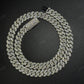 12mm SQ Middle Big Diamond Sterling Silver Moissanite Chain