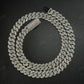 12mm SQ Middle Big Diamond Sterling Silver Moissanite Chain