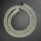 12mm SQ Middle Big Diamond Sterling Silver Moissanite Chain