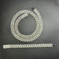 12mm SQ Middle Big Diamond Sterling Silver Moissanite Chain