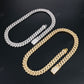 14mm 2 Row SQ Sterling Silver Moissanite Cuban Chain