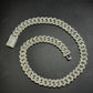 14mm Arc Middle Baguette 925 Sterling Silver Moissanite Chain
