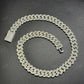 14mm Arc Middle Baguette 925 Sterling Silver Moissanite Chain