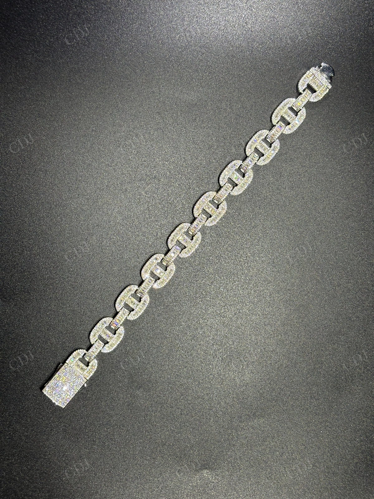 14mm 925 Sterling Silver Moissanite Gucci Link