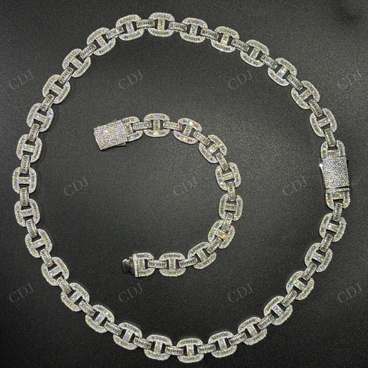 14mm 925 Sterling Silver Moissanite Gucci Link