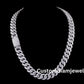 14mm Inverted Diamond Mosaic Setting Sterling Silver Moissanite Chain