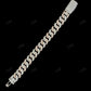 14mm Middle Baguette Diamond Sterling Silver Moissanite Chain