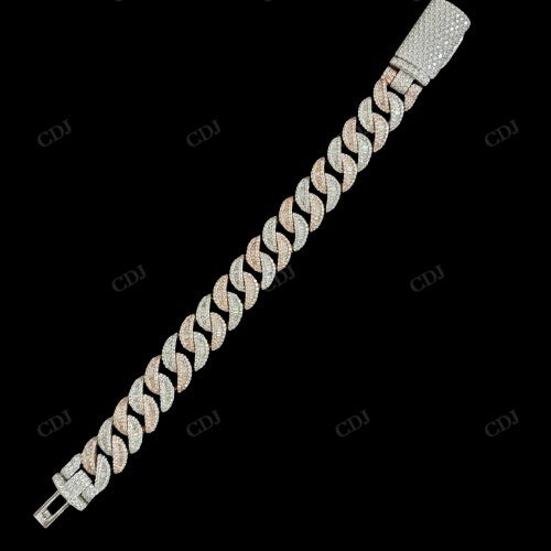 14mm Middle Baguette Diamond Sterling Silver Moissanite Chain