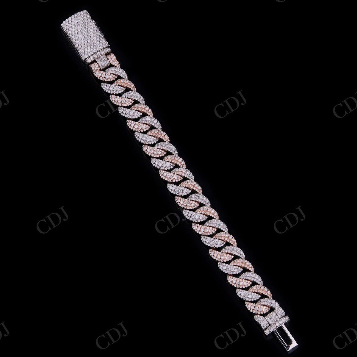 925 Silver Moissanite 14mm Middle Big Diamond Chain
