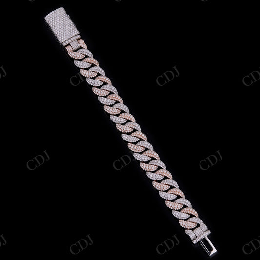 925 Silver Moissanite 14mm Middle Big Diamond Chain