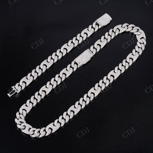 15mm Pig Nose Style S925 Moissanite Chain