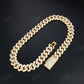 20.0mm square 3 row Sterling Silver Moissanite Cuban Chain