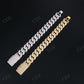 18mm Three Row Round Moissanite Sterling Silver Cuban Chain