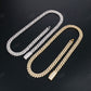 10mm Two Row Square Sterling Silver Moissanite Chain