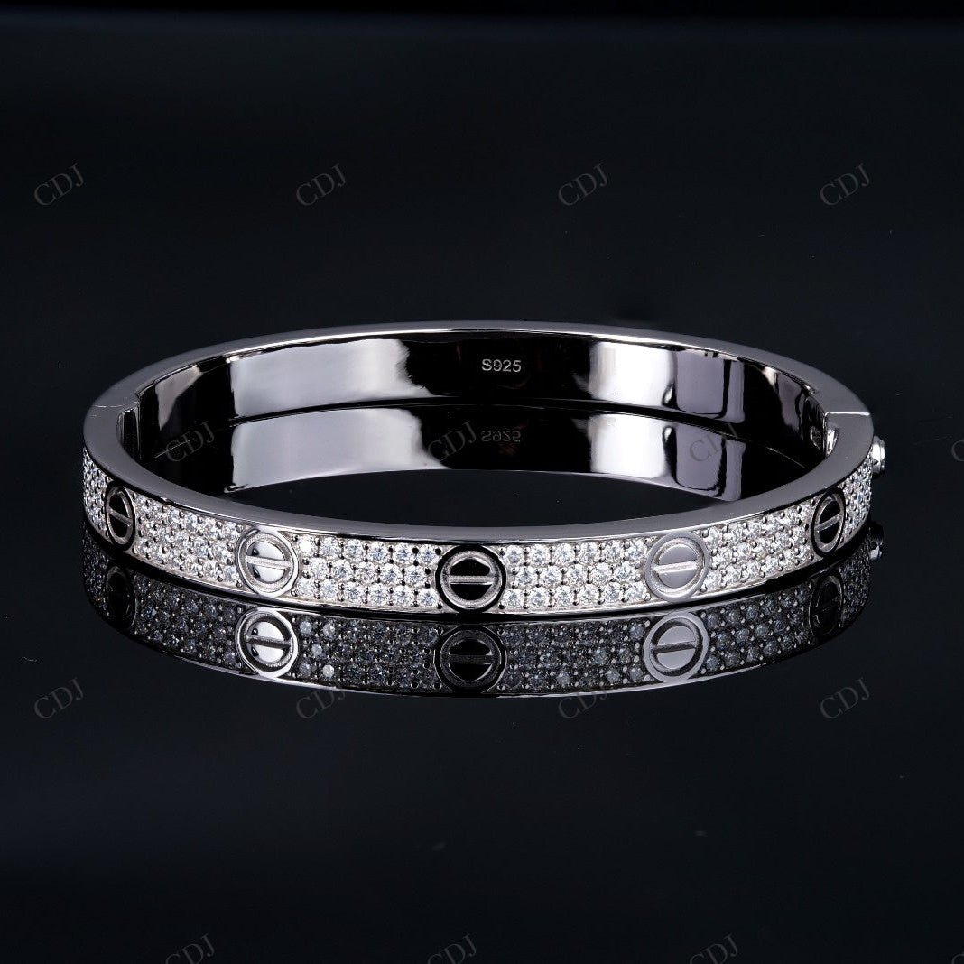 Cartier Bangle Moissanite Silver Bracelet
