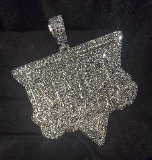 1" Sterling Silver Moissanite BLVCK Pendant