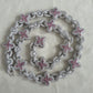 21mm Sterling Silver Moissanite Pink Flower Chain