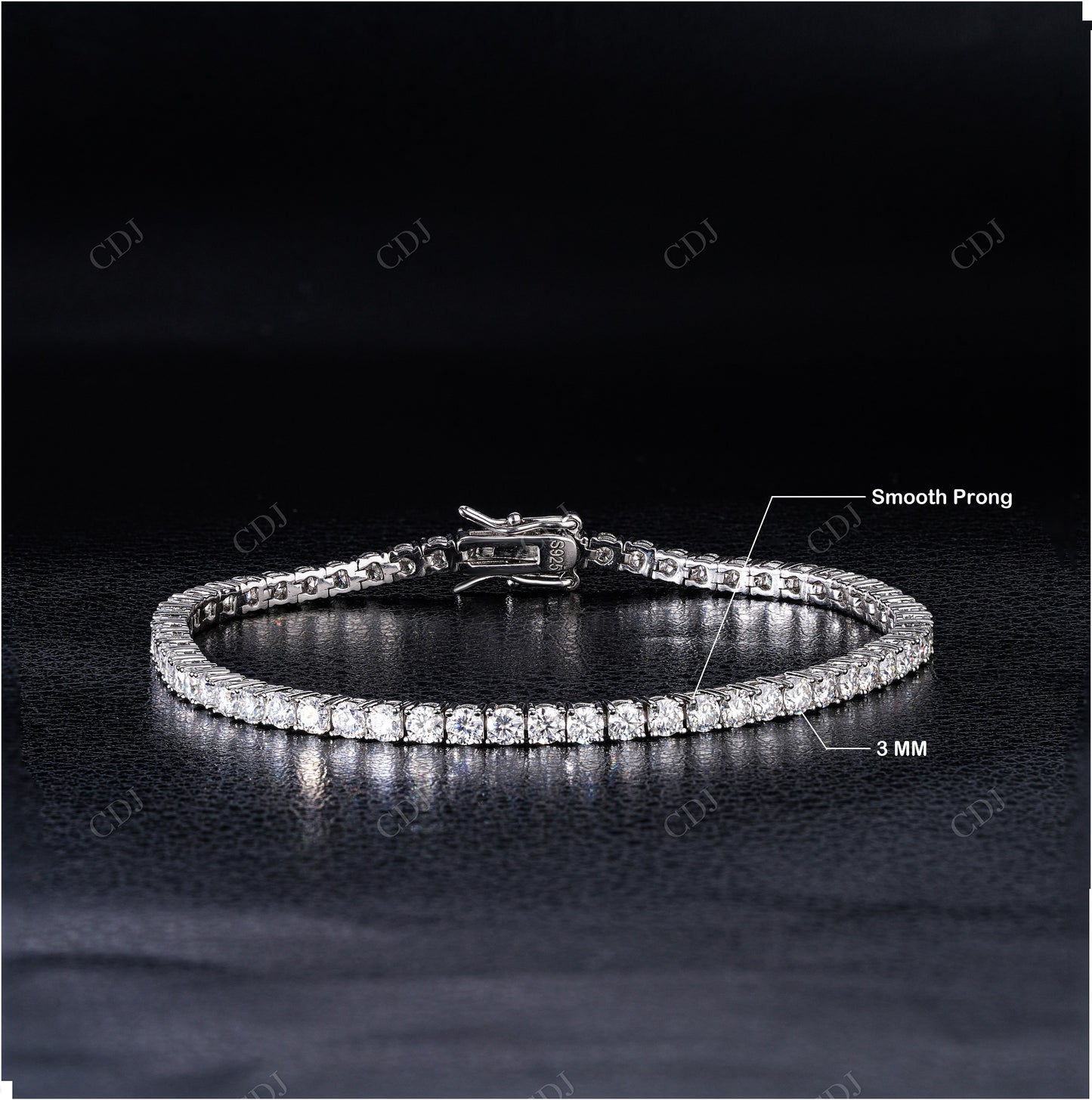 3mm Moissanite Silver Tennis Chain
