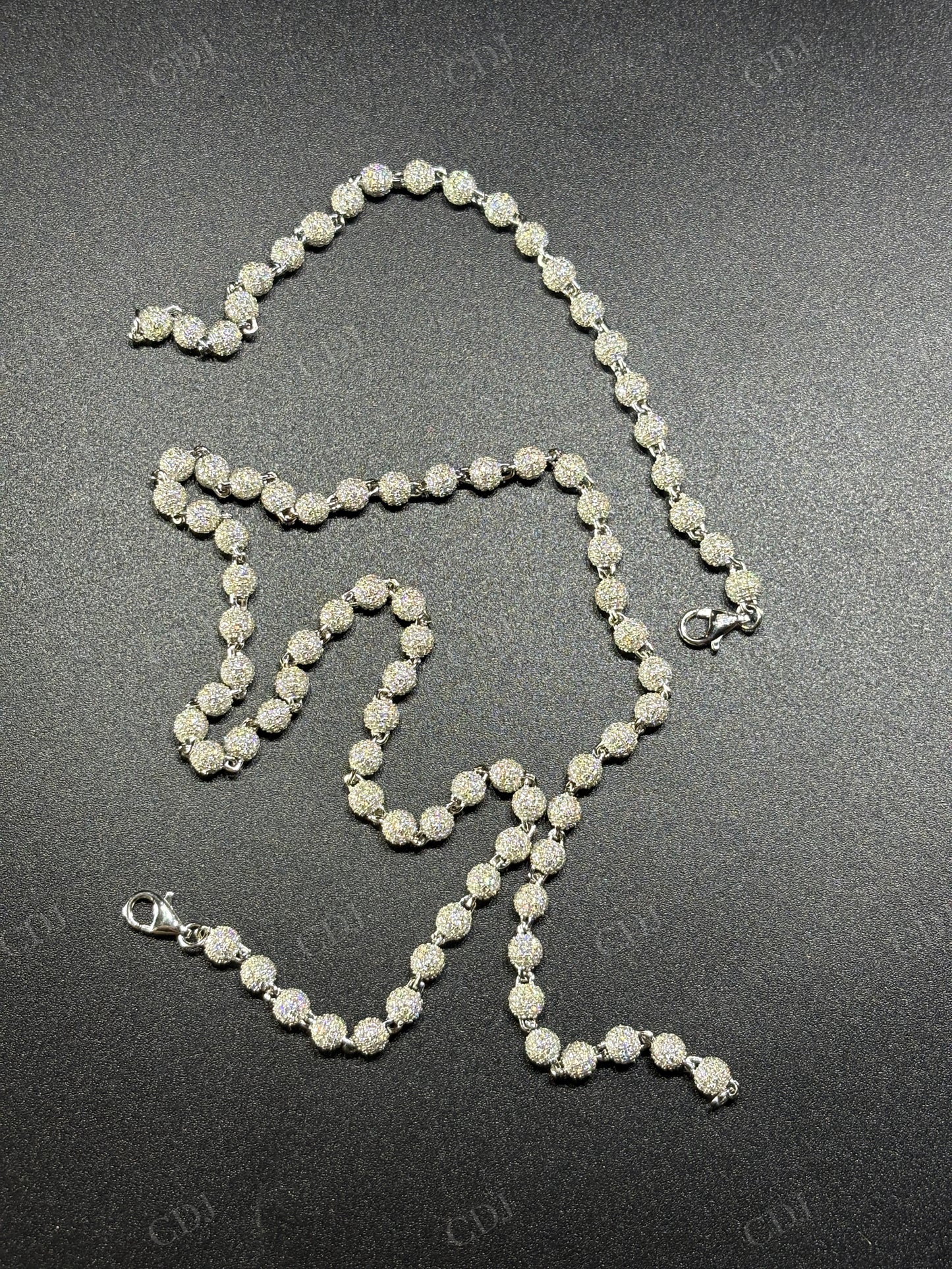 5mm 925 Silver Ball Moissanite Chain