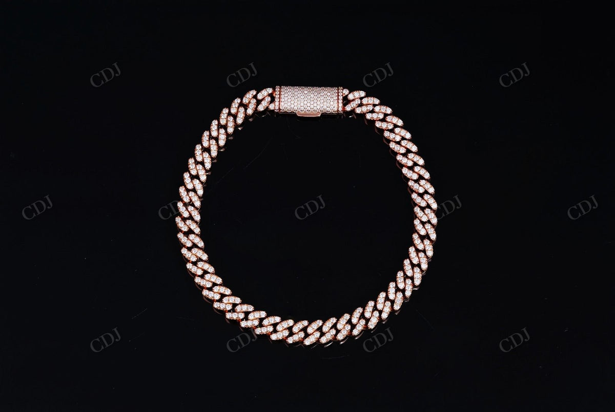 6mm Round Cut Sterling Silver Cuban Moissanite Chain