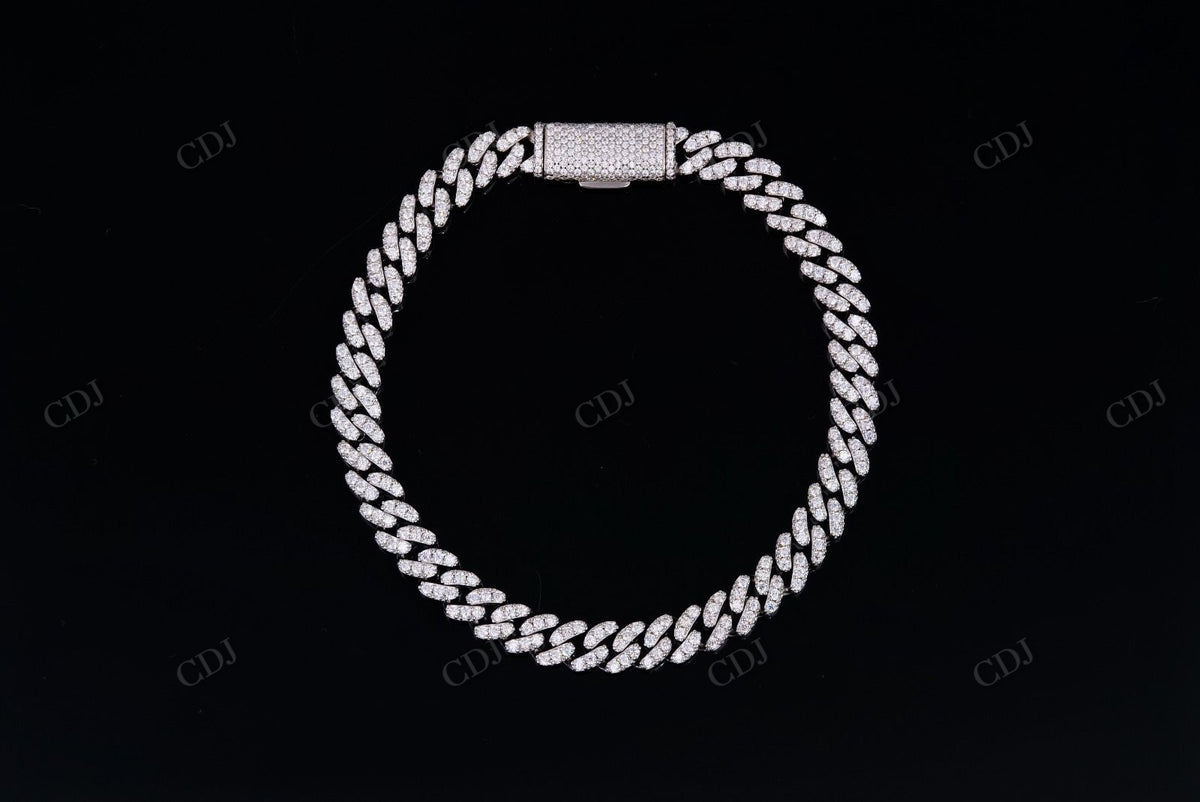 6mm Round Cut Sterling Silver Cuban Moissanite Chain