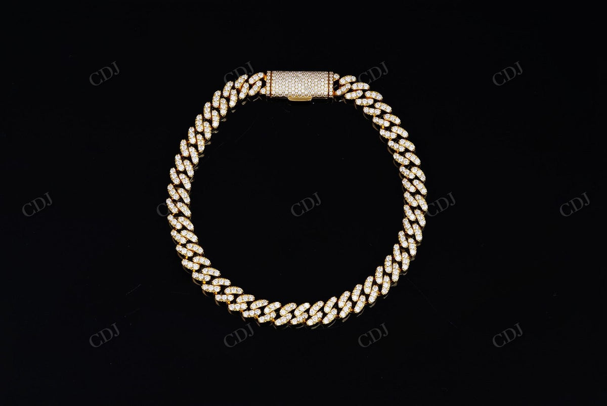 6mm Round Cut Sterling Silver Cuban Moissanite Chain